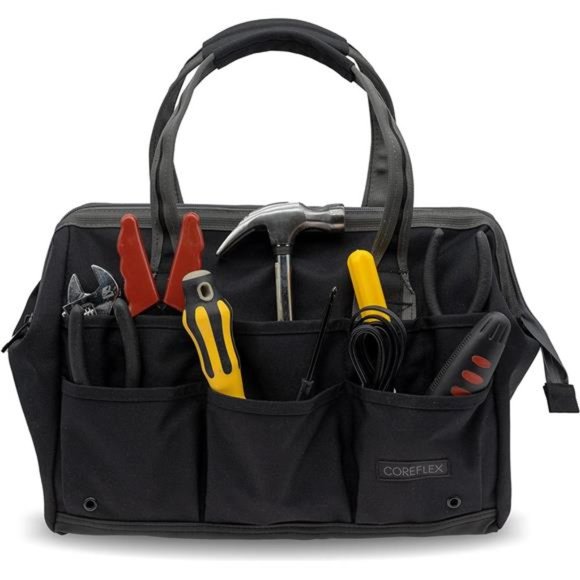 14inch Wide-Mouth Tool Bag, Multiple Purpose - Heavy Duty 900D Polyester (black) - Picture 2 of 7